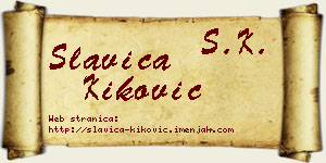 Slavica Kiković vizit kartica